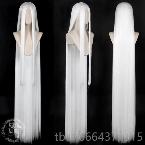 正品曼柒殿阁万用长直色发50c1m黑色白银白温色古装长直发高丝cos