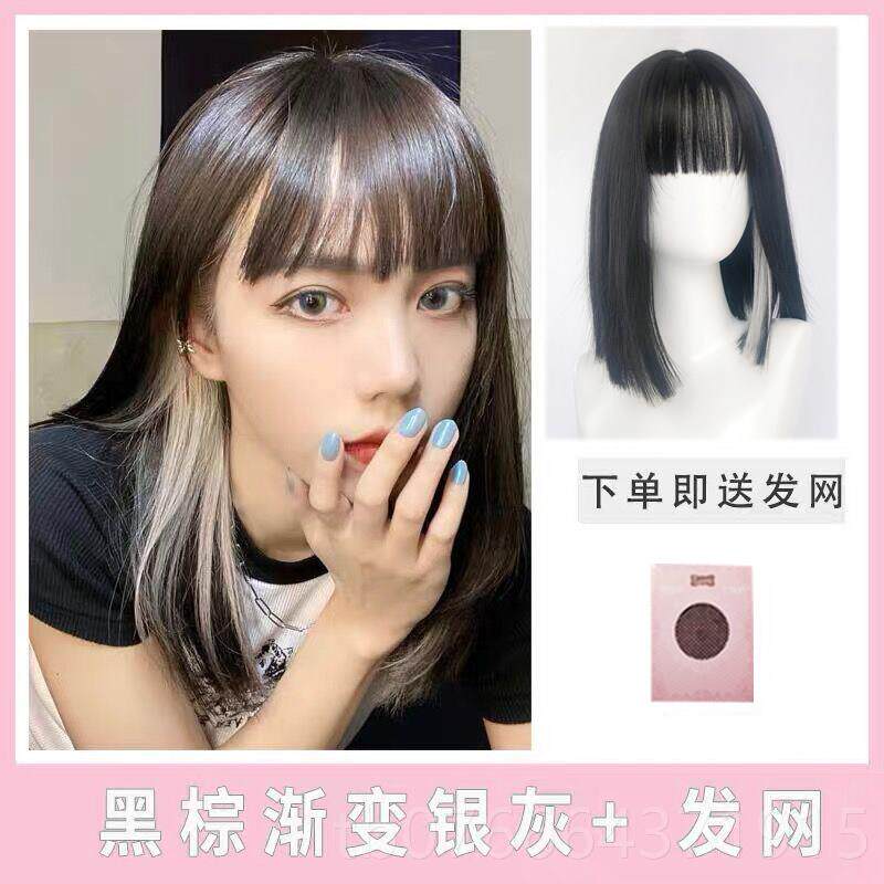 正品色假橙发女短元气少女蛋卷头发全头套式羊毛水波纹短卷卷发韩