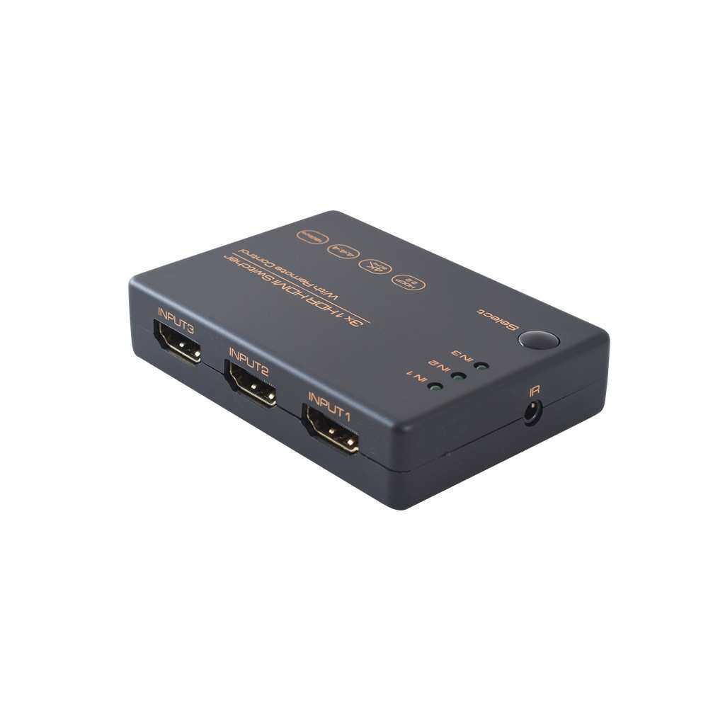 3 Port HDR HDMI Switcher 3X1切换器 4K 60HZ 遥控三进一出 24M1