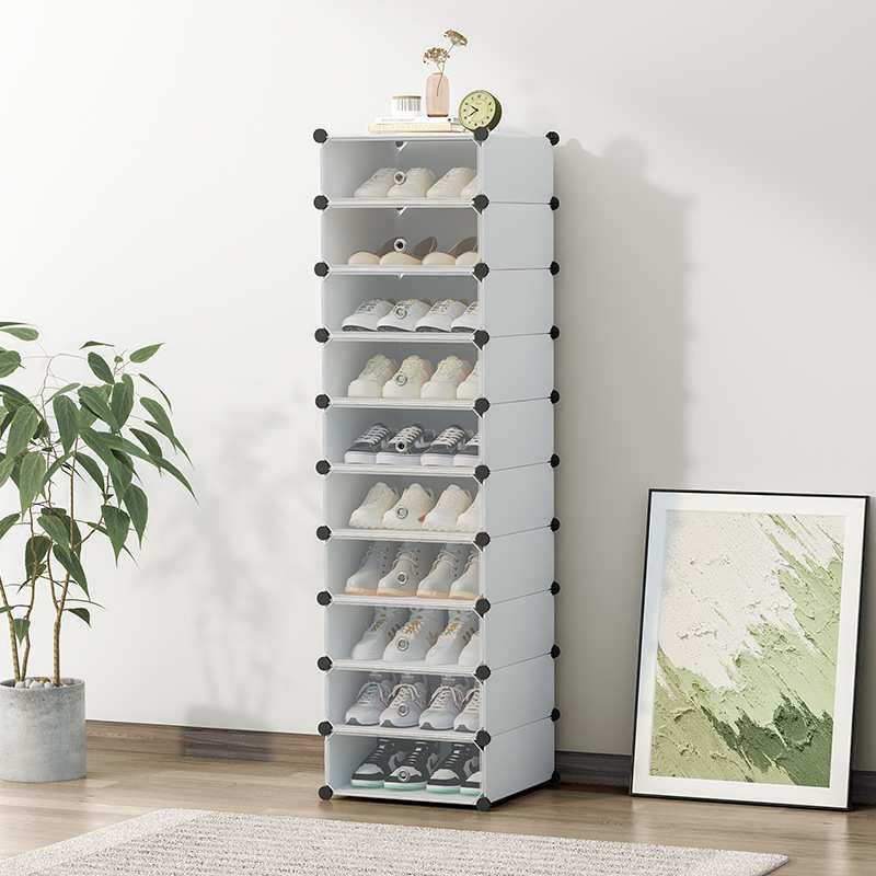 简易鞋柜10层塑料经济型组装防尘简约现代鞋架多功能宿舍收纳鞋柜