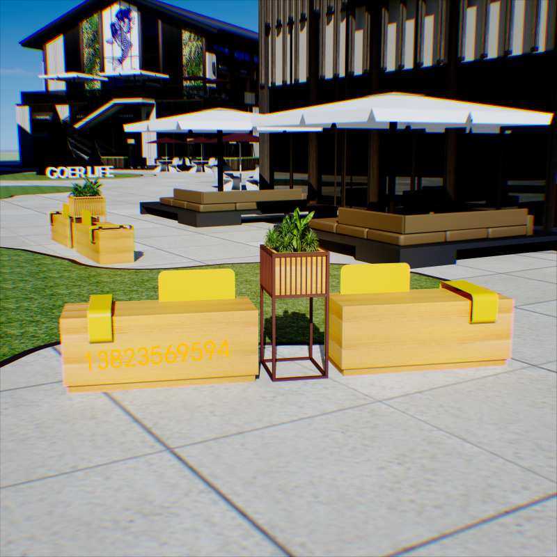 户外公共休息座椅园林景观防腐木商场创意花箱坐凳隔断花架花槽,模玩/动漫/周边/娃圈三坑/桌游,模型制作工具/辅料耗材,淘宝优惠券,粉丝福利购,淘宝优惠卷