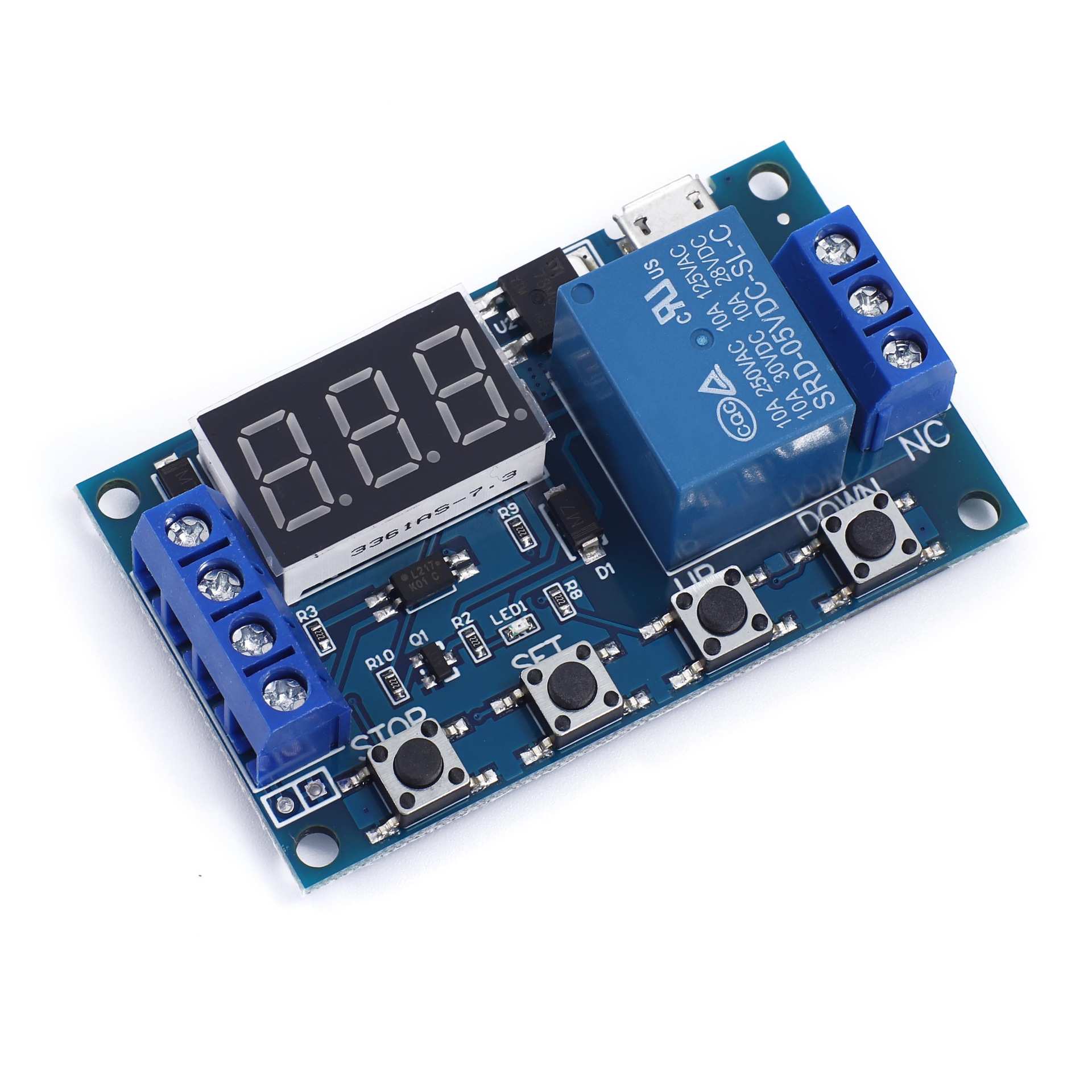 一路继电器模块 延时断电 断开 触发延时 循环定时电路开关