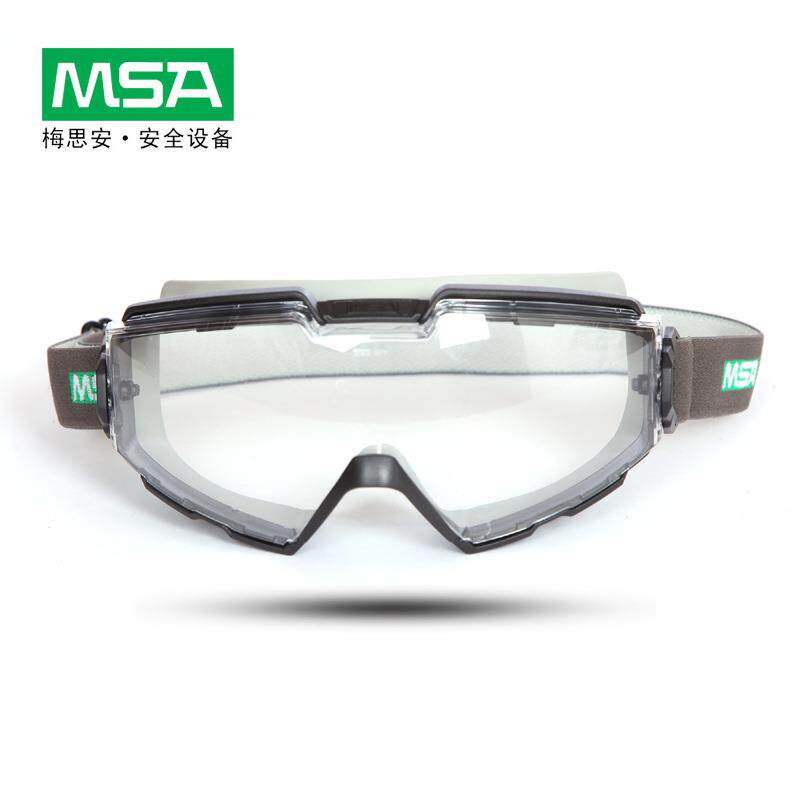 梅思安MSA 10108427 防冲击防飞溅防风沙透明防雾骑行护目镜