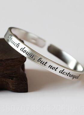 高档9原创手作99纯银镯女做旧情侣手励镯手一对JJ志手镯定制刻字