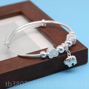 高档99纯银手炼古女性闲时尚 大象9泰纯银覆手炼作 气质休民族风格