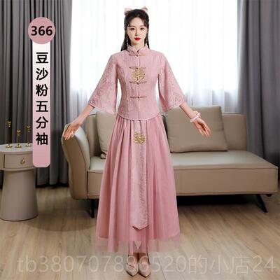 高档中式伴娘服高2025新款旗袍中国结婚姐妹团娘伴裙风显瘦级秀禾