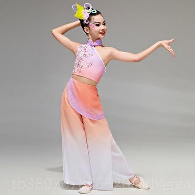 高档儿童蹈岭胶州秧歌服演出服女新款艺考古典舞童陆丰钱鼓民南间