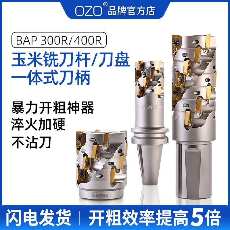 玉米铣刀杆直柄开粗玉米铣刀盘不锈钢一体款刀柄粗皮bap300r1604