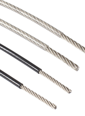 304不锈钢包塑钢丝绳黑色包胶晾衣绳起重0.4/0.5/0.6mm2-3-4-5-6