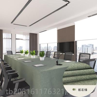 正品加大尺寸会桌议室桌布长方形办务会议桌茶公室商纯色素色宽台