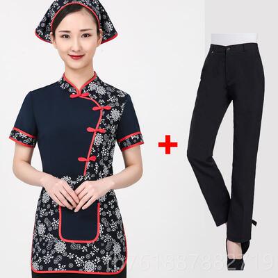 正品国风服务员中工作服短袖火锅店农中乐国风餐厅家工作服覆古夏