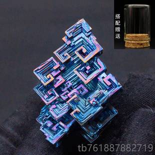 新款铋晶金属结晶化体学元素收藏物矿石标本原摆石创意礼全新饰品