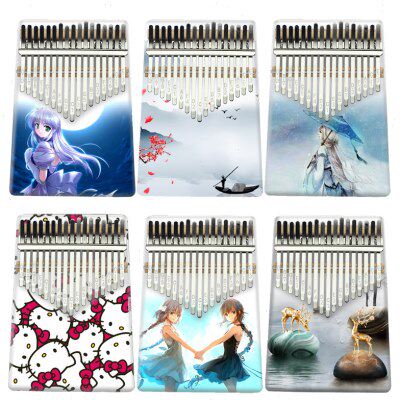 17音彩色图片私人定制个性拇指琴手指钢琴彩绘卡林巴kalimba乐器