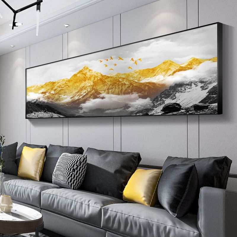 客厅横幅挂画沙发背景墙装饰画新中式大尺寸整幅金山生财有靠山,3C数码配件,摄像机配件,淘宝优惠券,粉丝福利购,淘宝优惠卷