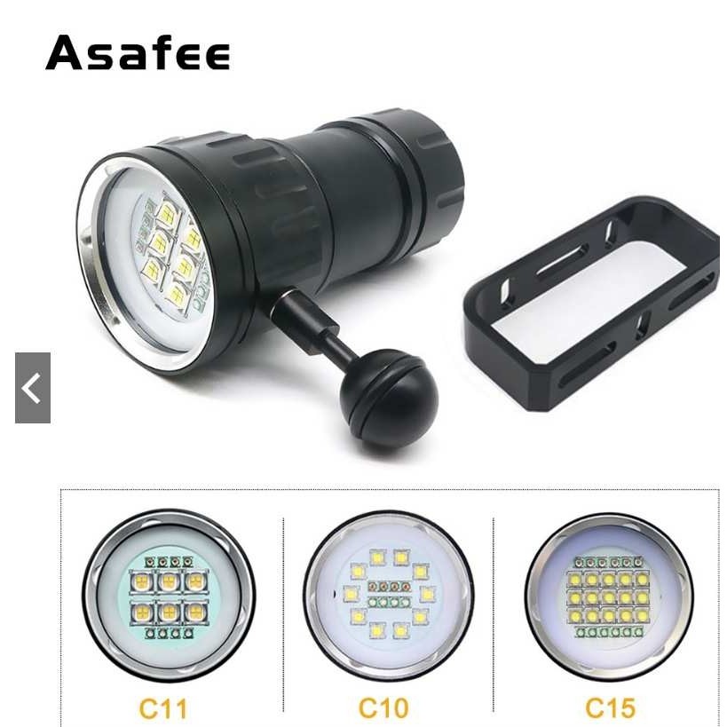 专业潜水摄影灯多种灯珠可选大功率补光灯潜水深80米水下拍照用