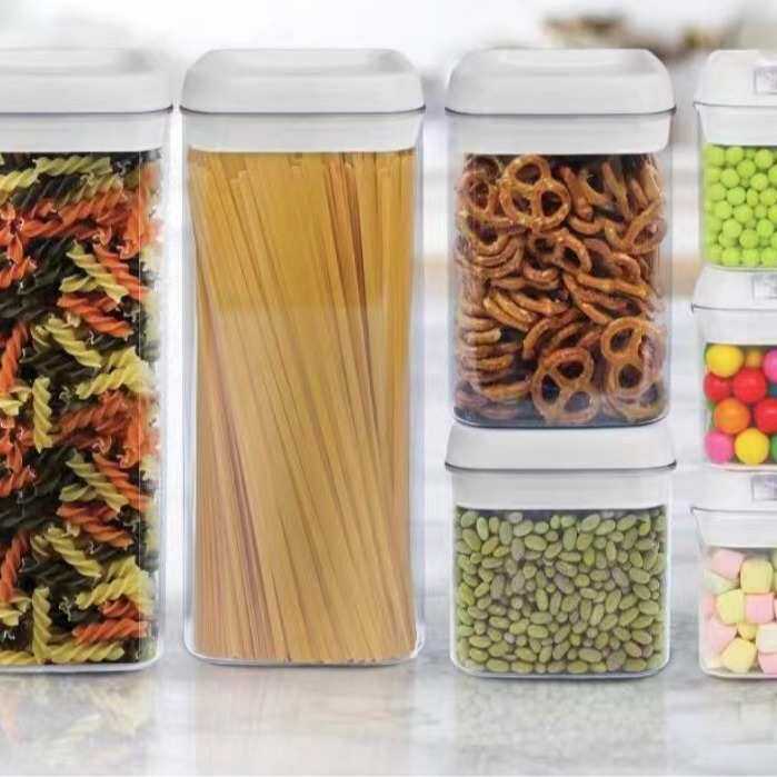 七件套厨房储物罐透明扣密封罐五谷杂粮易扣罐零食保鲜收纳盒家居