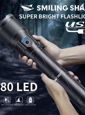 Rechargeable ultra-bright long-range long-lasting flashlight