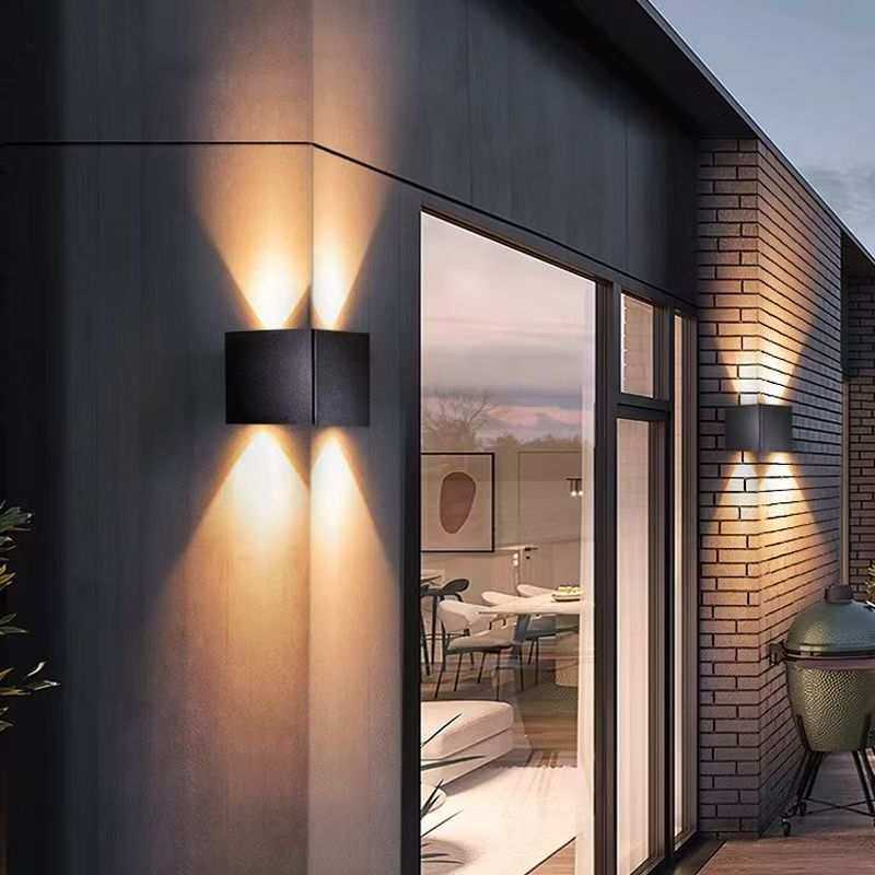 户外别墅庭院灯外墙壁灯防水壁灯太阳能洗墙灯阳台花园金属拐角灯