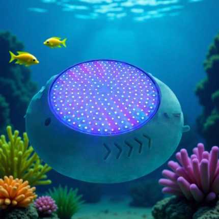 树脂填充防水泳池灯RGB灯芯55W630颗七彩遥控12VIP68IP68led灯