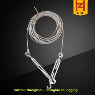 张周厂家钢丝绳索具镀锌压制钢丝绳索具配带花篮螺旋扣钢丝绳锁具