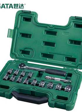 SATA15件12.5MM系列套筒组套 大飞棘轮万向接头手动套筒扳手09525