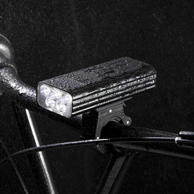 LED山地车自行车灯5灯T6内置type-c充电USB电量显示骑行单车前灯