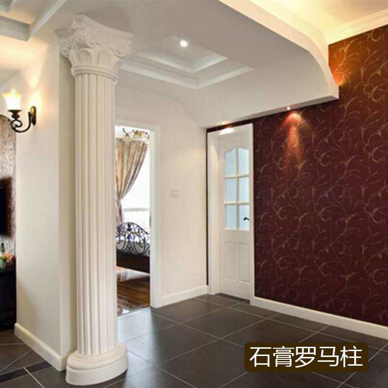 地中海欧式石膏线条背景墙石膏罗马柱灯盘充缴乐叶光伏自由的飞