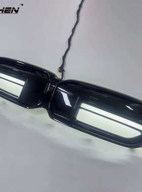 适用宝马G30 F90 LCI改装G60 G68 M5款黑色/真碳纤维发光中网格栅