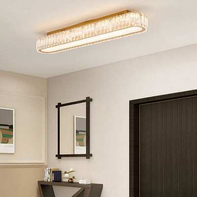 过道灯简约现代led玄关灯走廊灯创意大气阳台灯长条水晶灯