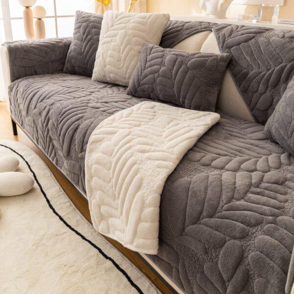 沙发垫毛绒坐垫子珊瑚绒防滑2023新款皮沙发套罩靠背盖布巾冬季