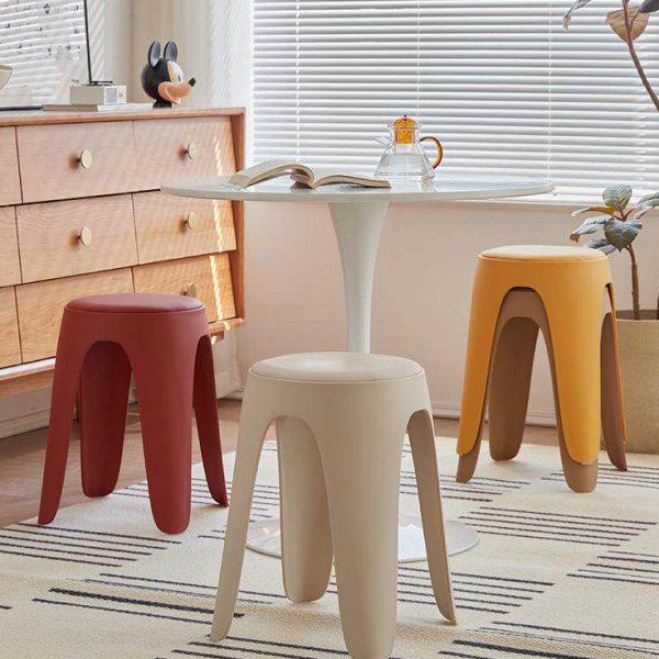 塑料凳子家用特厚现代简约可叠放摞叠久坐椅子软包pu皮圆凳板凳,住宅家具,其它凳子,淘宝优惠券,粉丝福利购,淘宝优惠卷