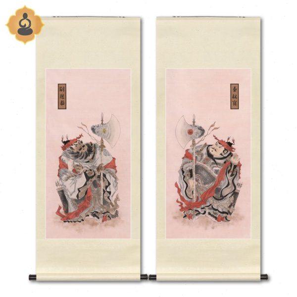 工笔人物国画武将门神秦叔宝尉迟恭画像玄关书房新中式卷轴挂画框,家居饰品,国画,淘宝优惠券,粉丝福利购,淘宝优惠卷