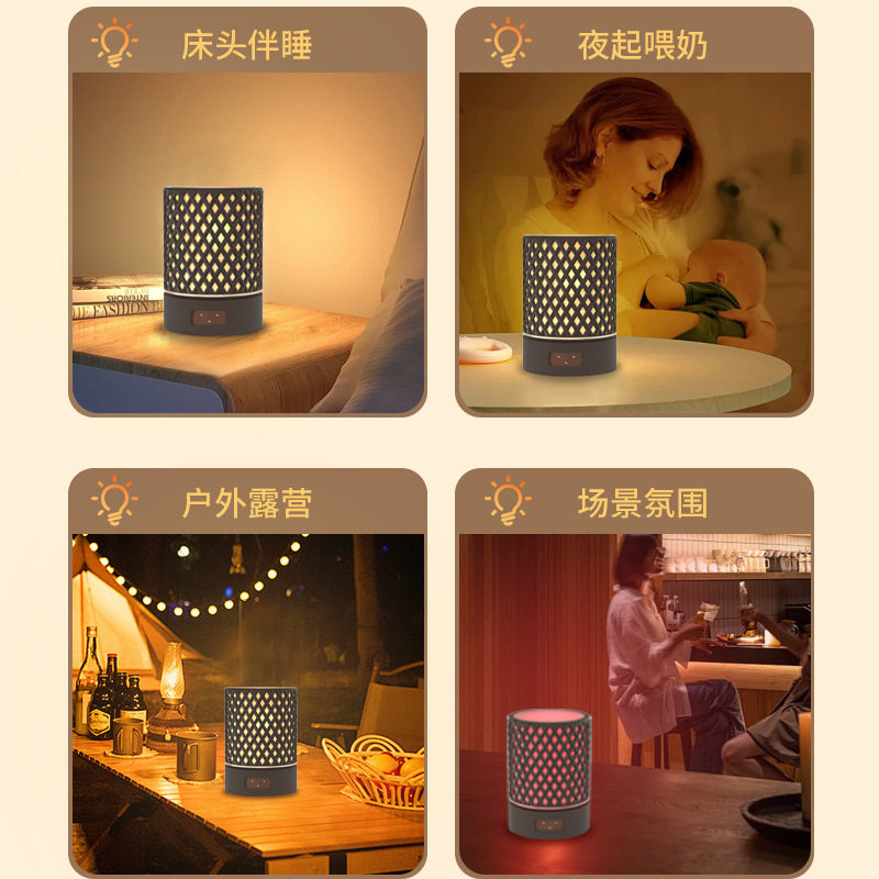 跨境旋转解压氛围小夜灯LED婴儿起夜喂奶小夜灯户外七彩定时台灯
