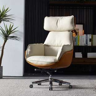 电脑椅舒适久坐家用办公椅可躺午睡座椅书房椅大班椅真皮老板椅子