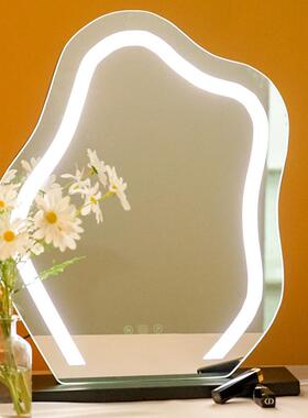 led化妆镜带灯梳妆台梳妆镜智能美妆镜台式桌面镜LED云朵造型调光