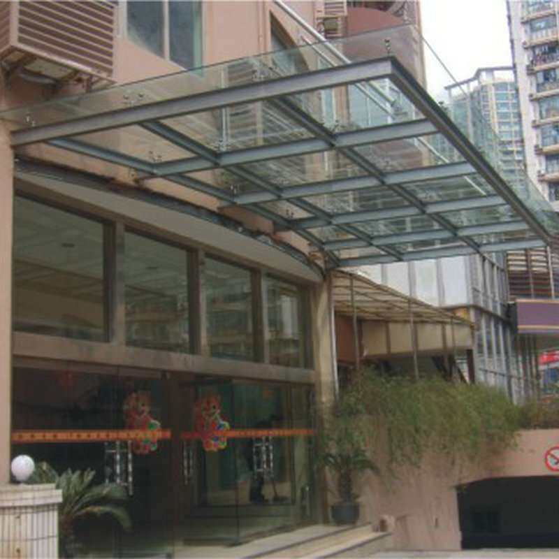 厂家供应 钢结构雨棚   酒店商场大门门头玻璃雨棚