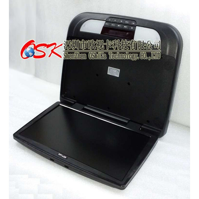 欧视卡生产18.5寸吸顶车载显示器 商务房车改装高清电视屏12V 24V