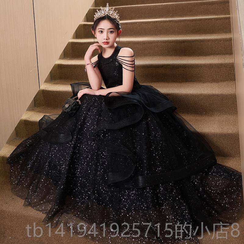 正品女童礼服轻奢童小众端黑色公主裙儿走秀主持人钢琴演晚奏演出,童装/婴儿装/亲子装,儿童礼服,淘宝优惠券,粉丝福利购,淘宝优惠卷