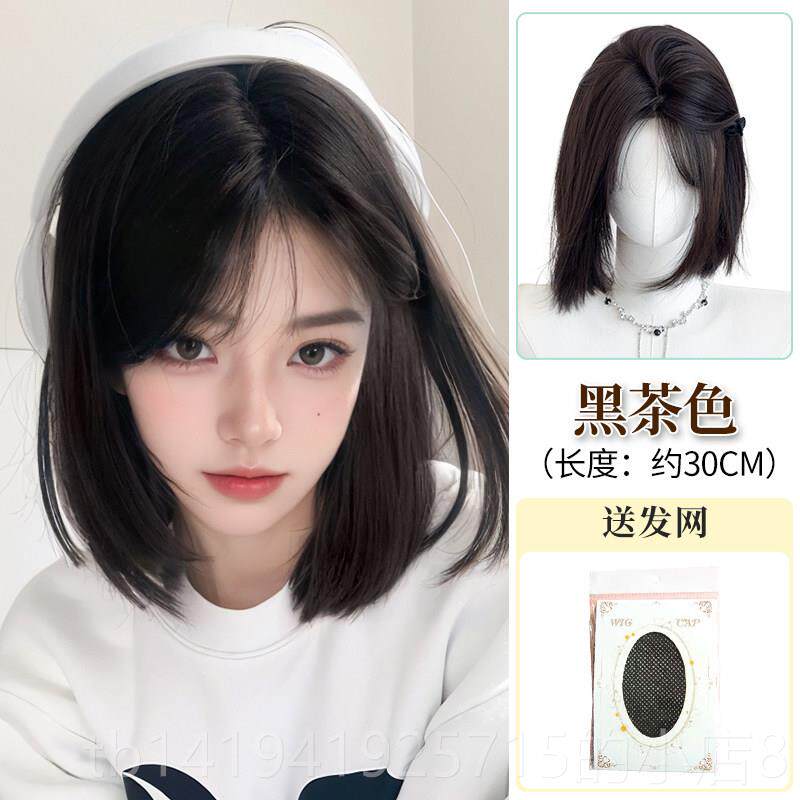 正品闪格丝假发发短发女全头套自然无痕彷全真整人发减龄外翻顶蕾