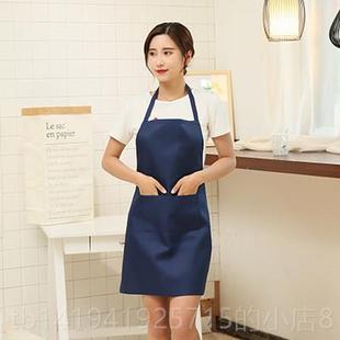正品围裙定制logo腰印字专广告印图案厨餐饮房用时尚超市围订做工