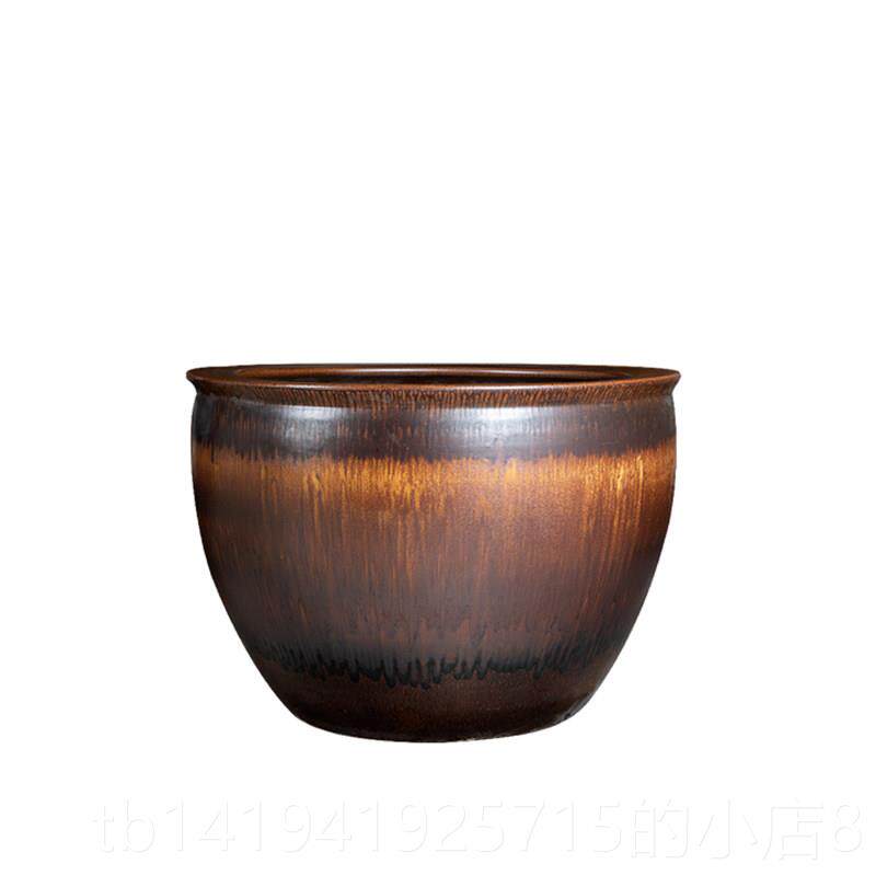 正品景镇陶瓷器鱼办室公客厅缸摆件水缸庭院大缸养鱼德盆锦鲤缸乌