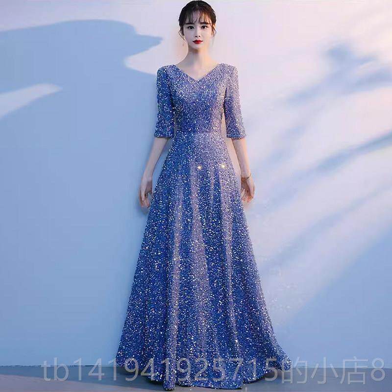 正品大合唱团演出服业女亮片琴演奏指挥钢朗服装红歌诗诵主持人毕