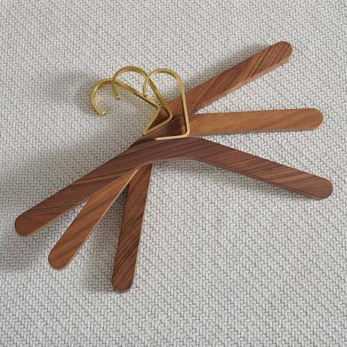 正品胡黑桃衣架裤木架衣实木挂衣挂黄铜木质衣服撑子家用挂钩衣撑