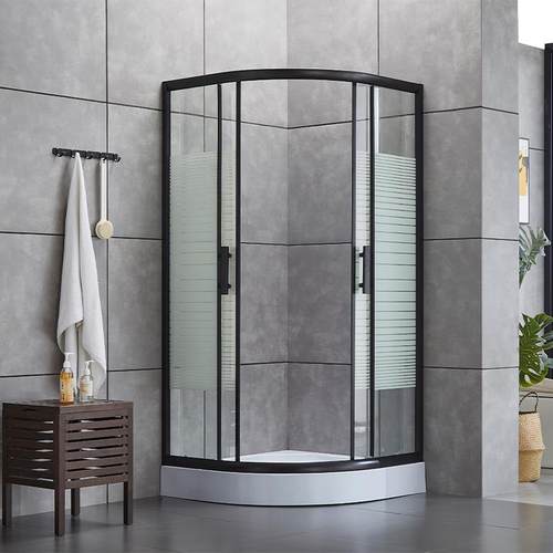 简易弧扇形淋浴房整体澡间沐干浴淋雨房分钢洗化玻璃浴屏湿离jk22