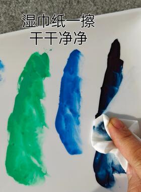 密胺仿瓷白色长调色盘国方粉画水水彩颜料ICV调色盘形白色轻便好