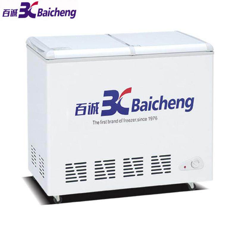 百诚 商用卧式冷柜蝶形门双门双温冷藏冷冻冰箱雪糕展示柜BCD-177
