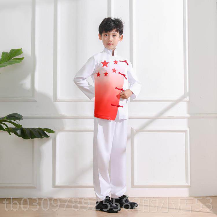 高档装元旦儿童大合唱出服男生女童中国风初中演小学生红歌会朗诵