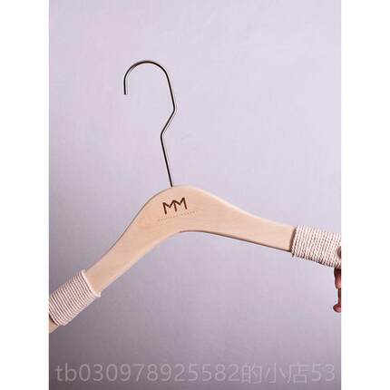 高档榉木木无衣架服装店专用原色木质防滑痕实木绑绳高裤架女档装