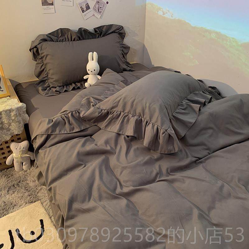 高档宫廷床单水洗棉被套三件套学生宿舍床上品床裙床笠1用风.8四