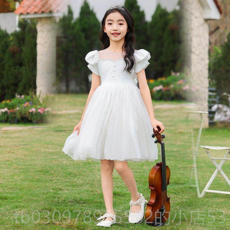 高档国服庆儿童演出服女舞蹈唱蓬蓬裙幼儿园童歌唱礼服小学生合表